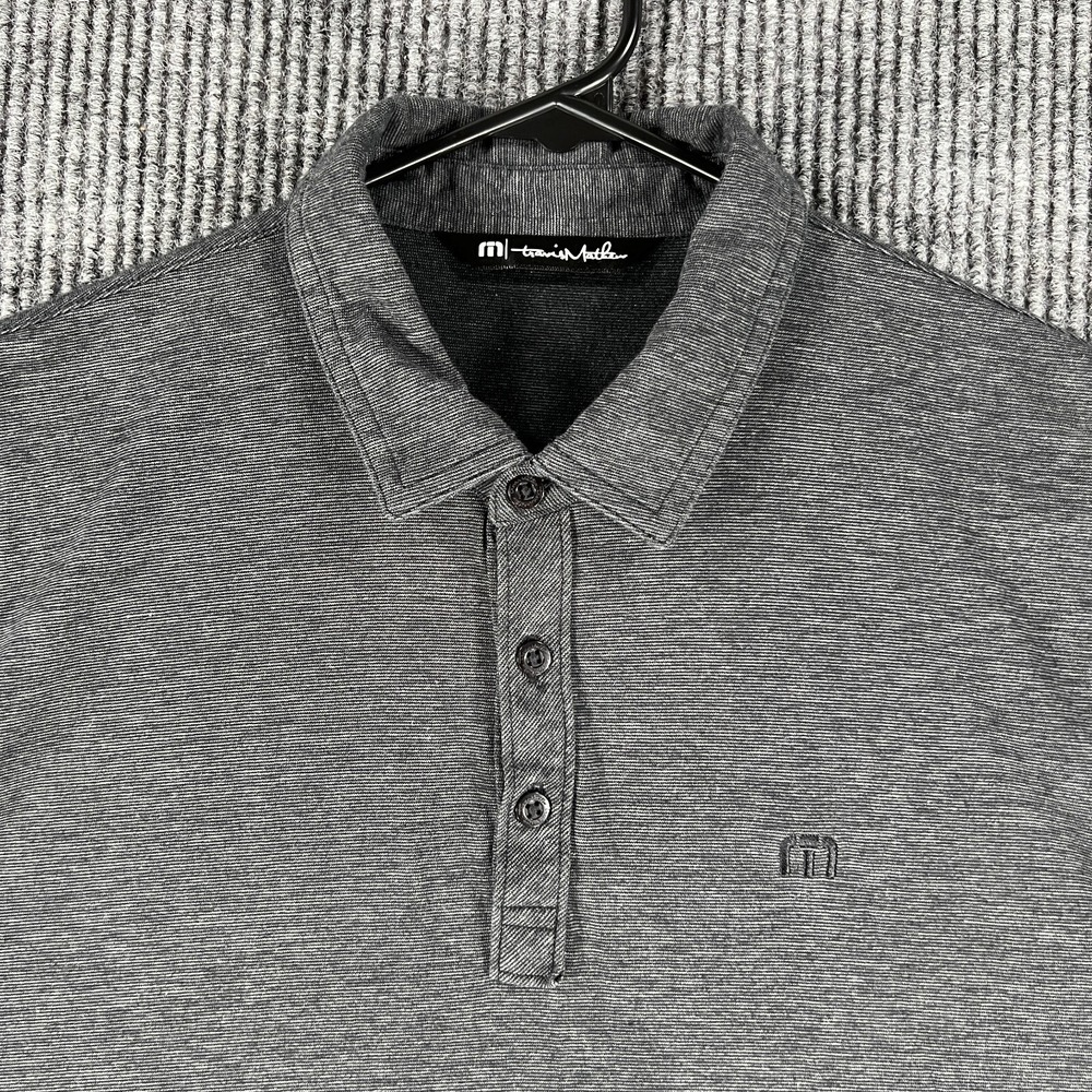Travis Mathew Polo Shirt Mens Medium Gray Short Sleeve Golf Casual Outdoor Light